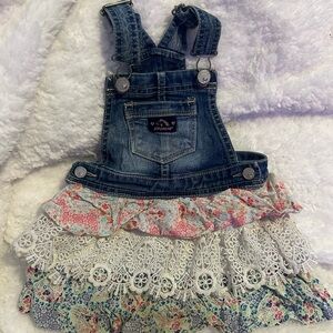 Jordache Denim Ruffle Overall Dress
